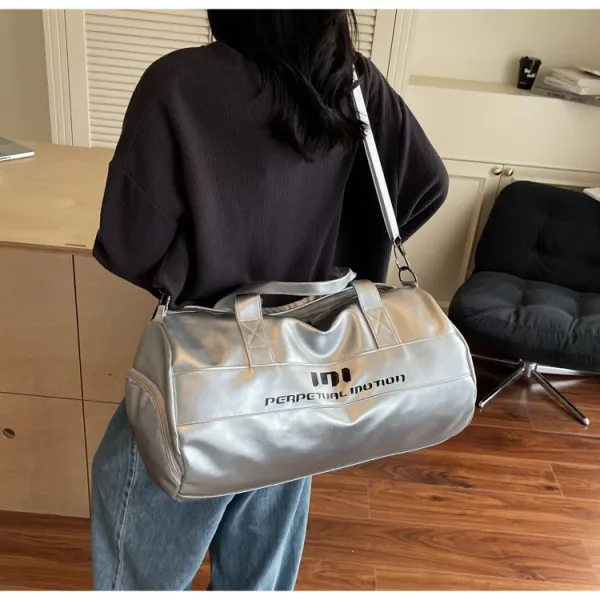 Perpetual Motion Duffle Bag White with Blue Accents - 45