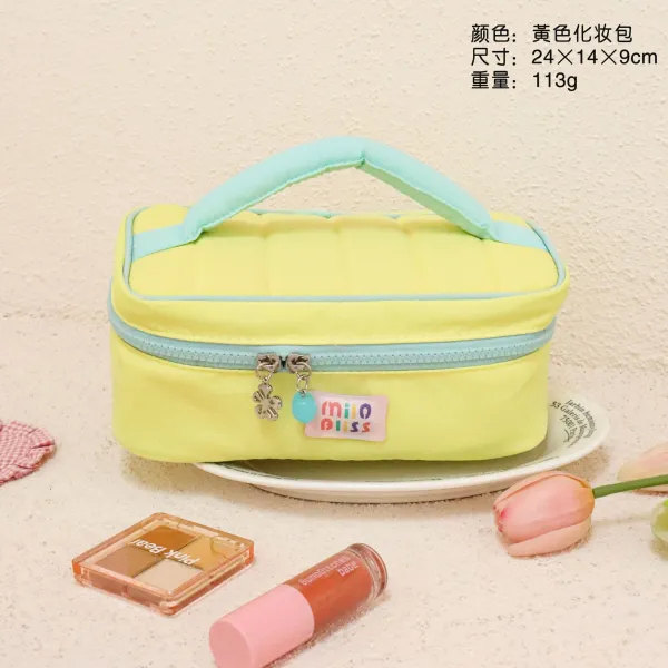 Milo Bliss Quilted Yellow Cosmetic Bag - 1