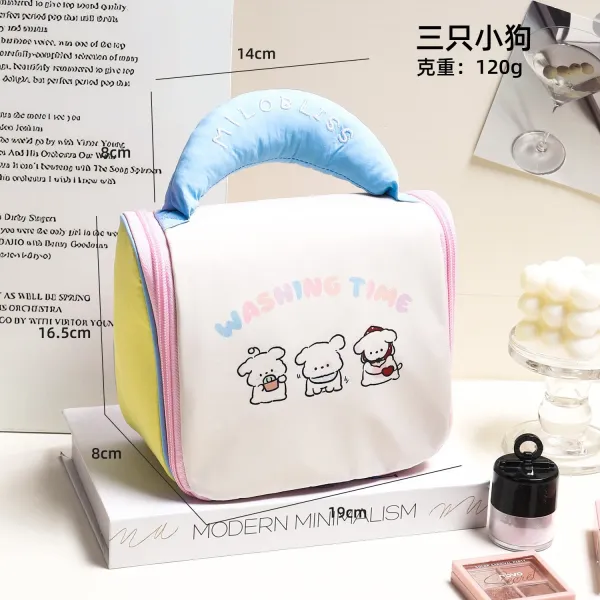 MILOBLISS Washing Time Three Puppies Mini Cosmetic Bag Multicolor - 1