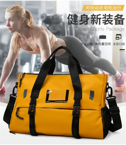 Design Sporty Duffle Bag Pink with Black Straps - 4