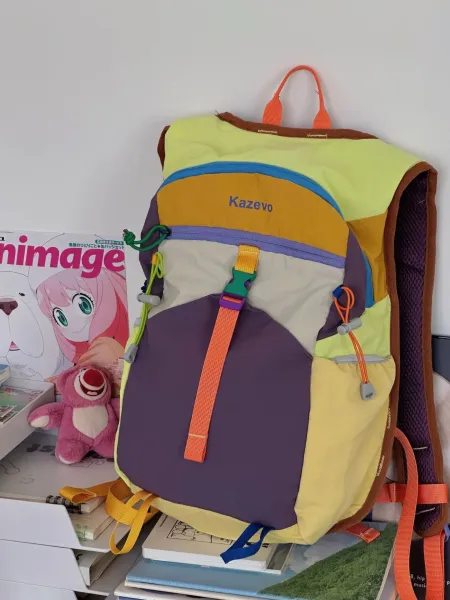 Kazeno Color-Block Patchwork Casual Backpack - 16