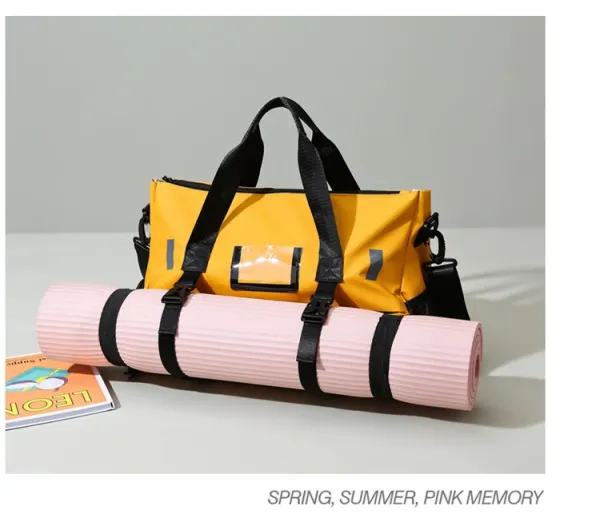 Design Sporty Duffle Bag Pink with Black Straps - 20