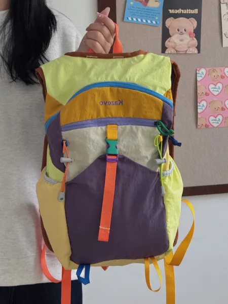 Kazeno Color-Block Patchwork Casual Backpack - 3