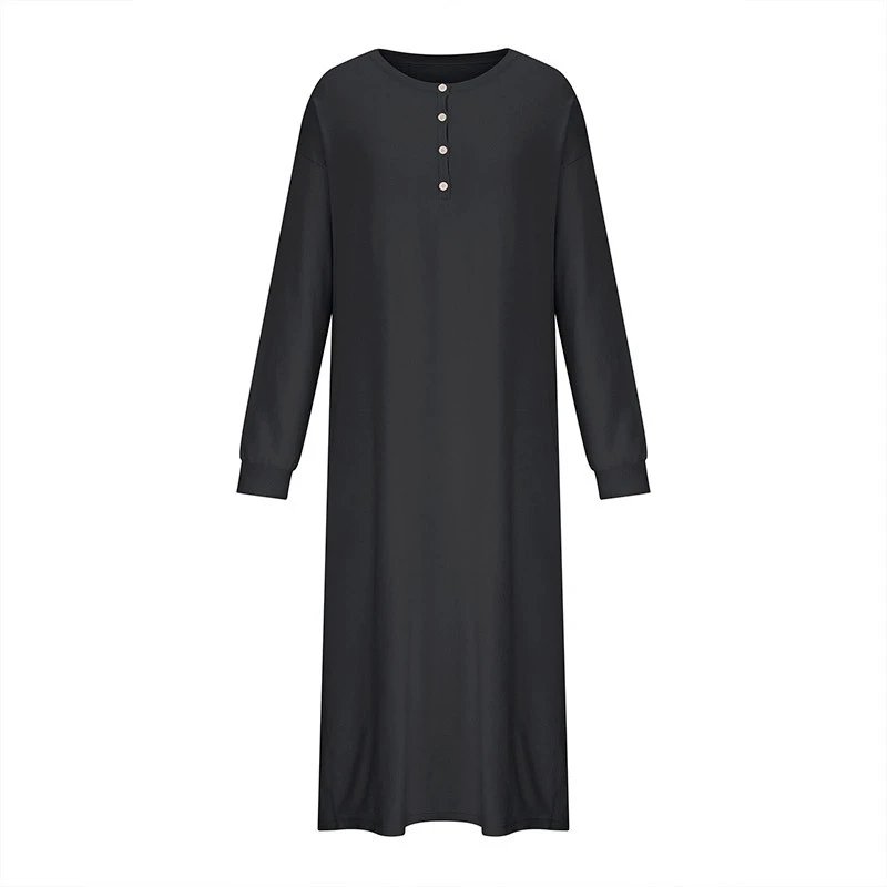Design Henley Nightgown Black Sleepwear