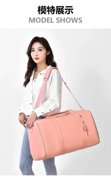 Rolling Garment Duffel Bag Black and Tan Travel Bag - 17