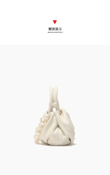 Yellow Pearl-Embellished Structured Handbag - 11