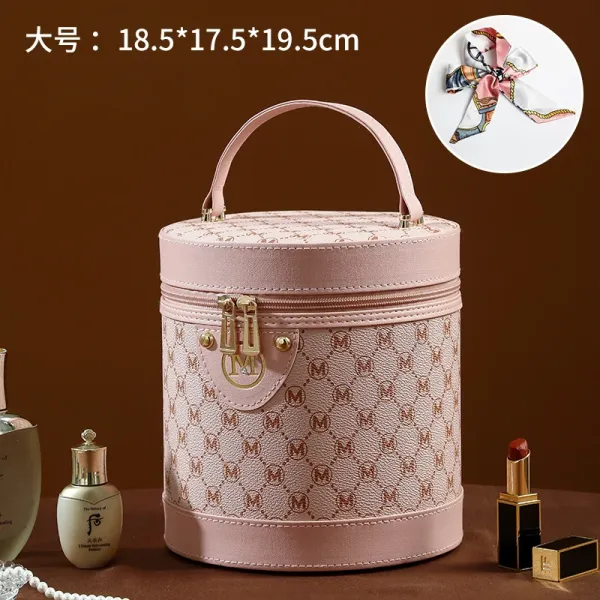 M Brand Monogram Round Cosmetic Case Pink - 1