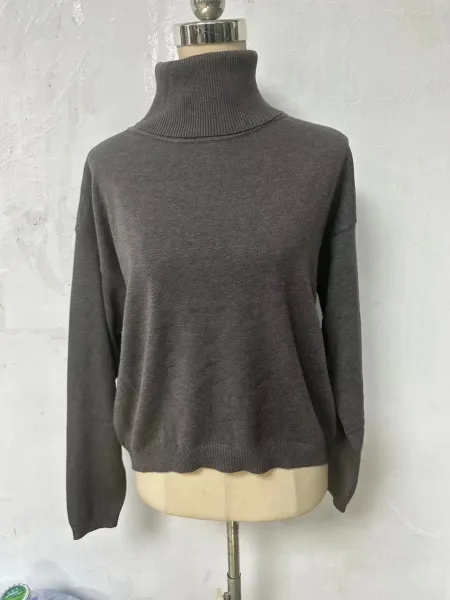 Burgundy Turtleneck Knit Dress - 20