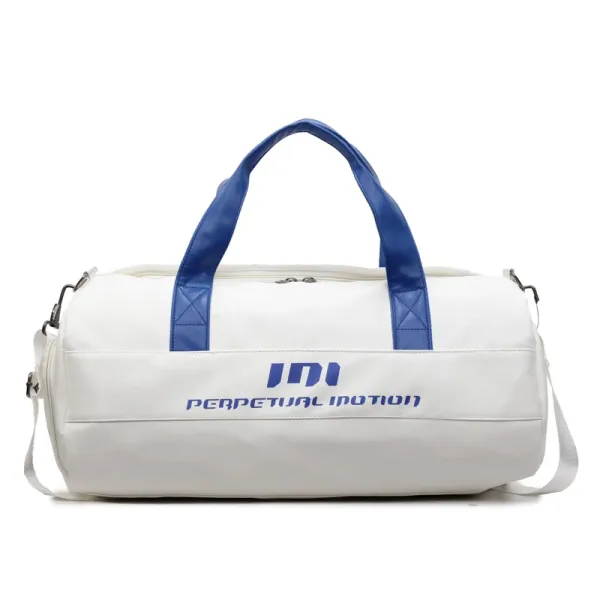 Perpetual Motion Duffle Bag White with Blue Accents - 1