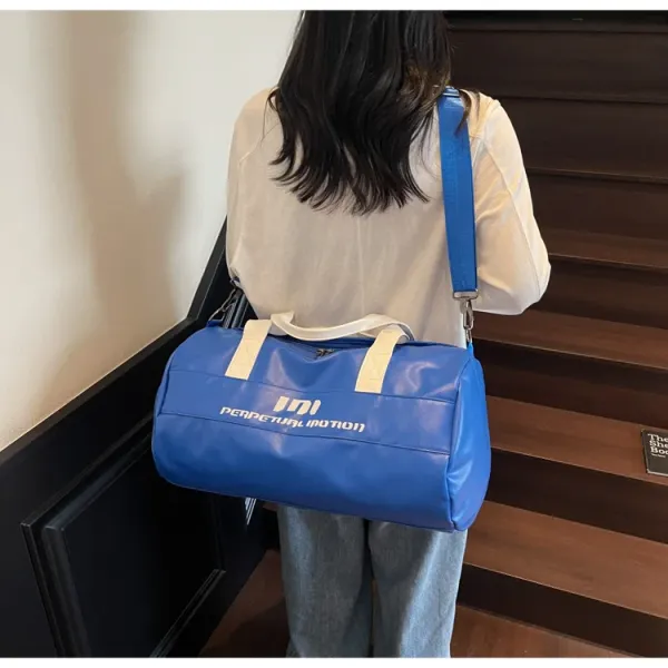 Perpetual Motion Duffle Bag White with Blue Accents - 40