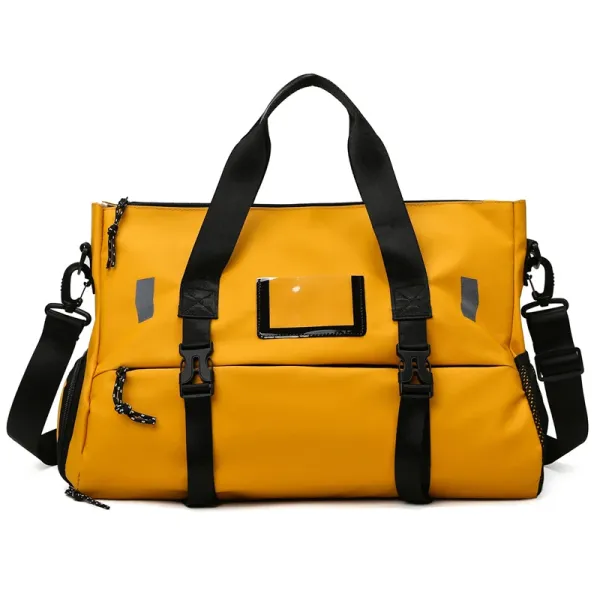 Design Utility Duffle Bag in Vibrant Yellow with Black Straps - 1