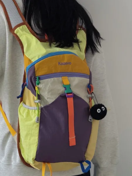 Kazeno Color-Block Patchwork Casual Backpack - 9
