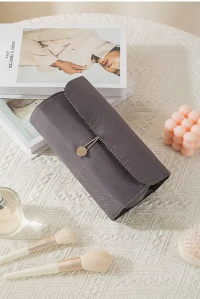 Pink Roll-Up Makeup Brush Organizer Pouch - 35
