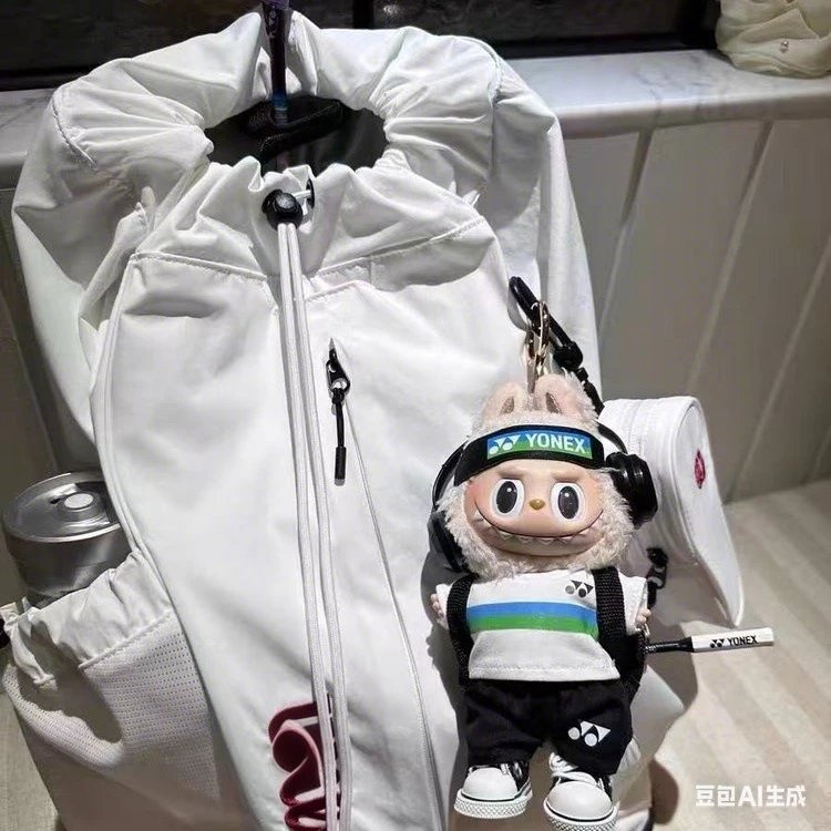 Yonex Tennis Backpack White with Purple Grip and Plush Charm - 2