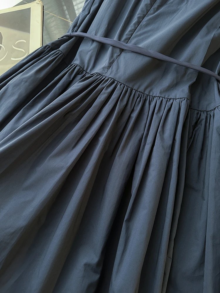 Design Sleeveless Smocked Waist Midi Dress in Navy, Black, and Floral Prints - 14