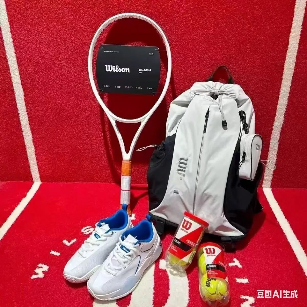 Yonex Tennis Backpack White with Purple Grip and Plush Charm - 5