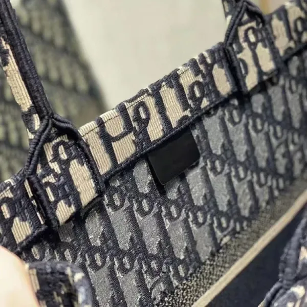 Dior Book Tote Gray Oblique Print Handbag - 8