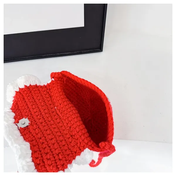 Lion Dance Motif Crossbody Bag Red and White - 22