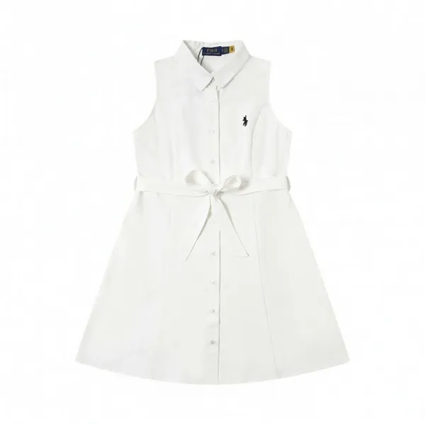 Polo Ralph Lauren Sleeveless Shirt Dress White - 1