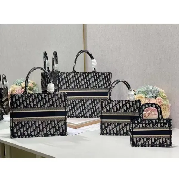 Dior Book Tote Gray Oblique Print Handbag - 2