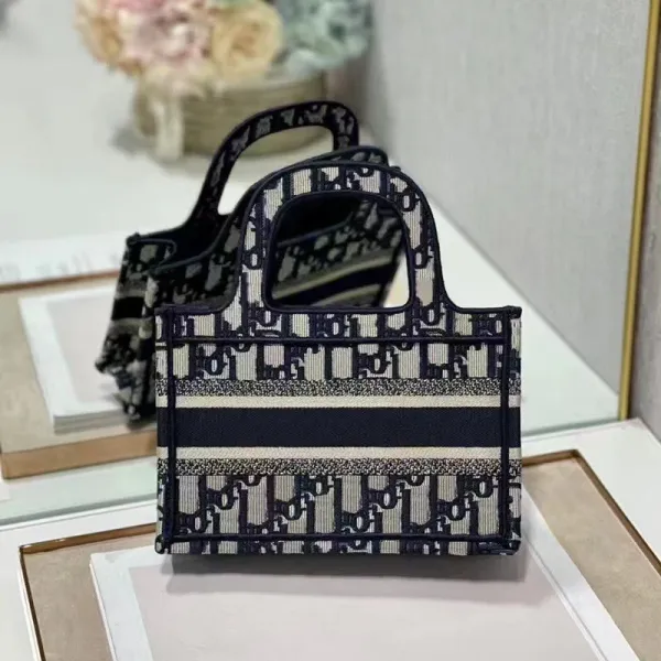 Dior Book Tote Gray Oblique Print Handbag - 6