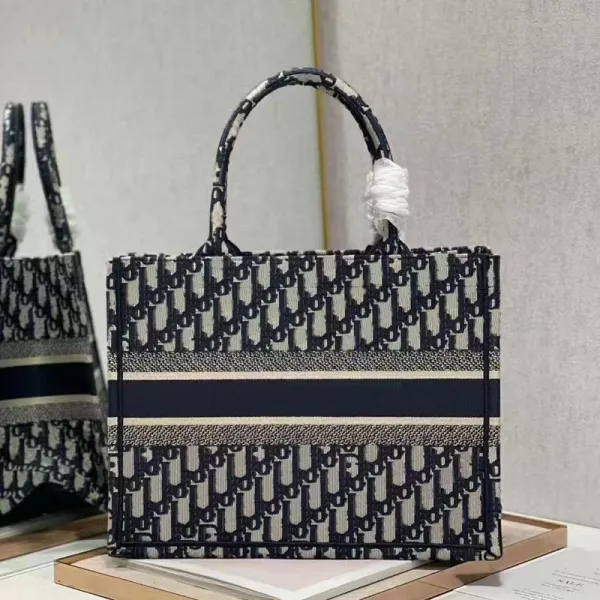 Dior Book Tote Gray Oblique Print Handbag - 4