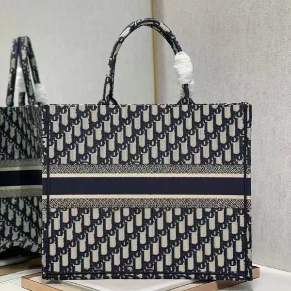 Dior Book Tote Gray Oblique Print Handbag - 12