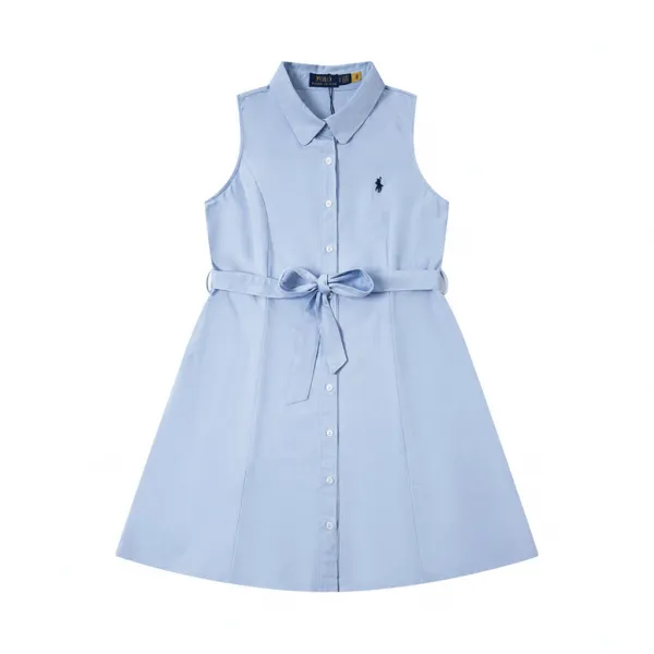 Polo Ralph Lauren Sleeveless Shirt Dress Light Blue - 1