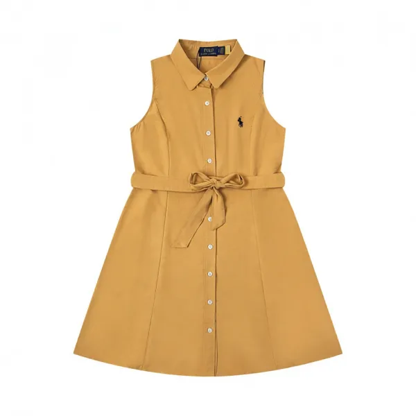 Polo Ralph Lauren Sleeveless Shirt Dress Mustard Yellow - 1