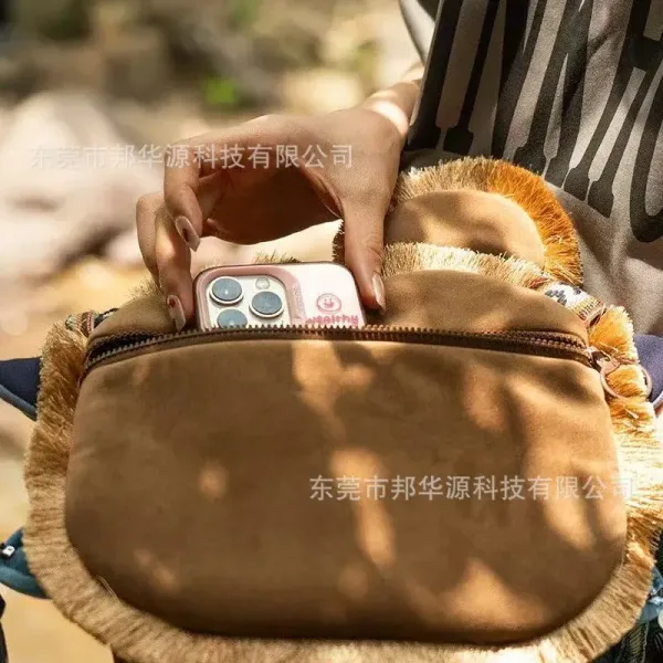 Folk Art Lion Head Crossbody Bag Multicolor Crossbody Bag - 2