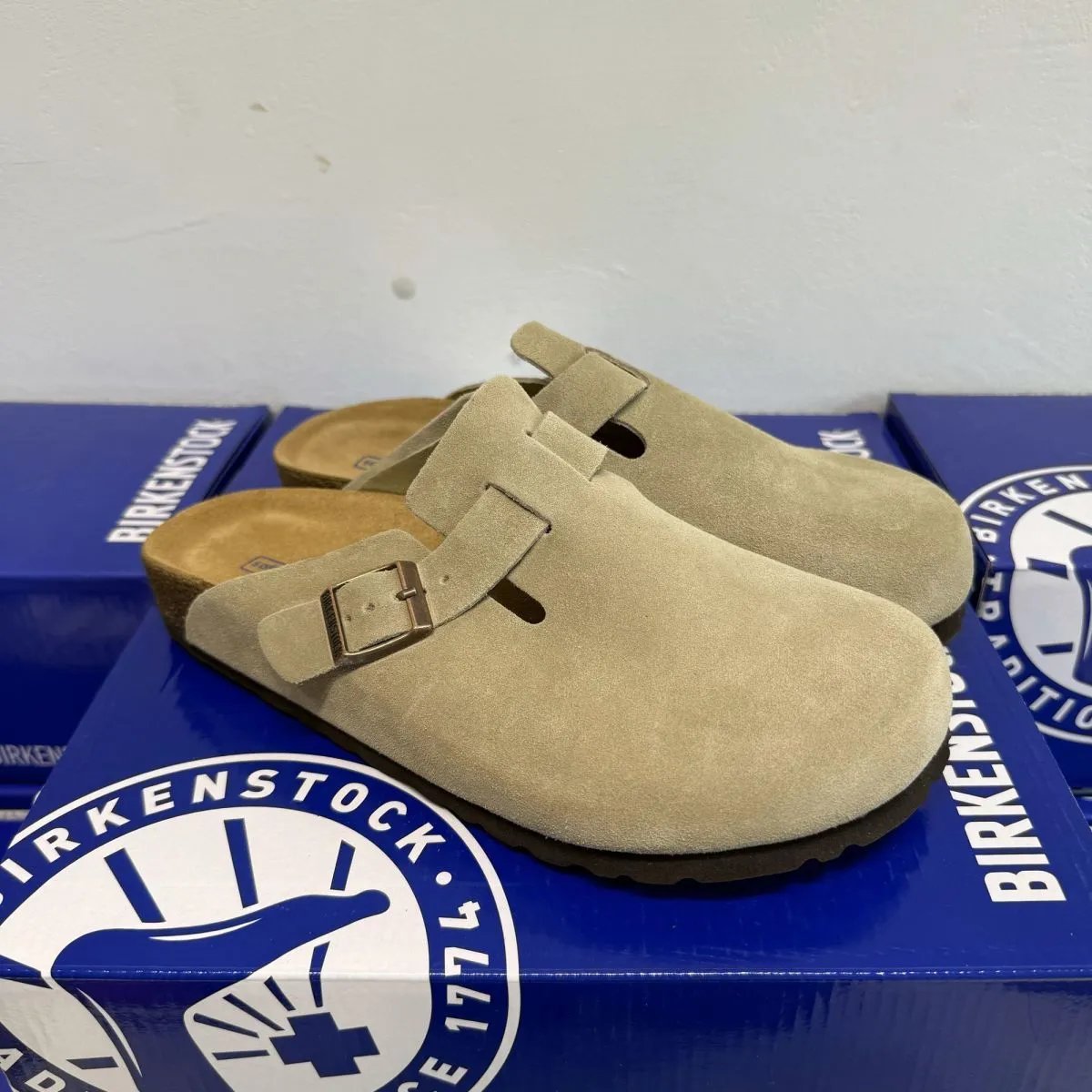 Slippers with wooden soles worn externally