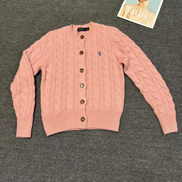 Polo Ralph Lauren Cable Knit Cardigan Pink Sweater - 1