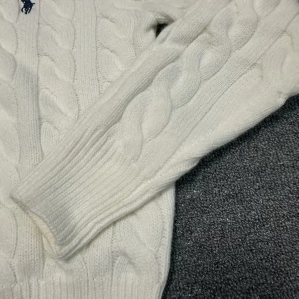 Polo Ralph Lauren Cable Knit Cardigan Gray Sweater - 13