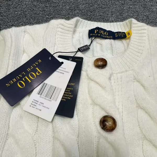 Polo Ralph Lauren Cable Knit Cardigan Gray Sweater - 11