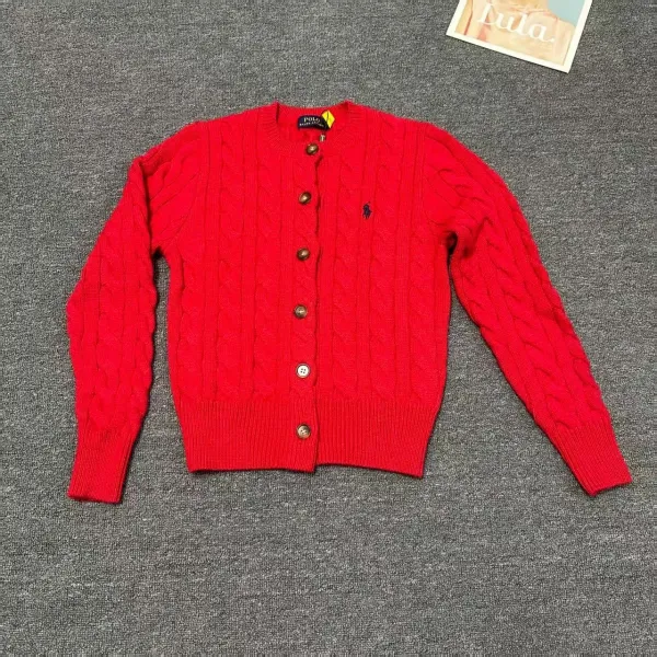 Polo Ralph Lauren Cable Knit Cardigan Red Sweater - 1