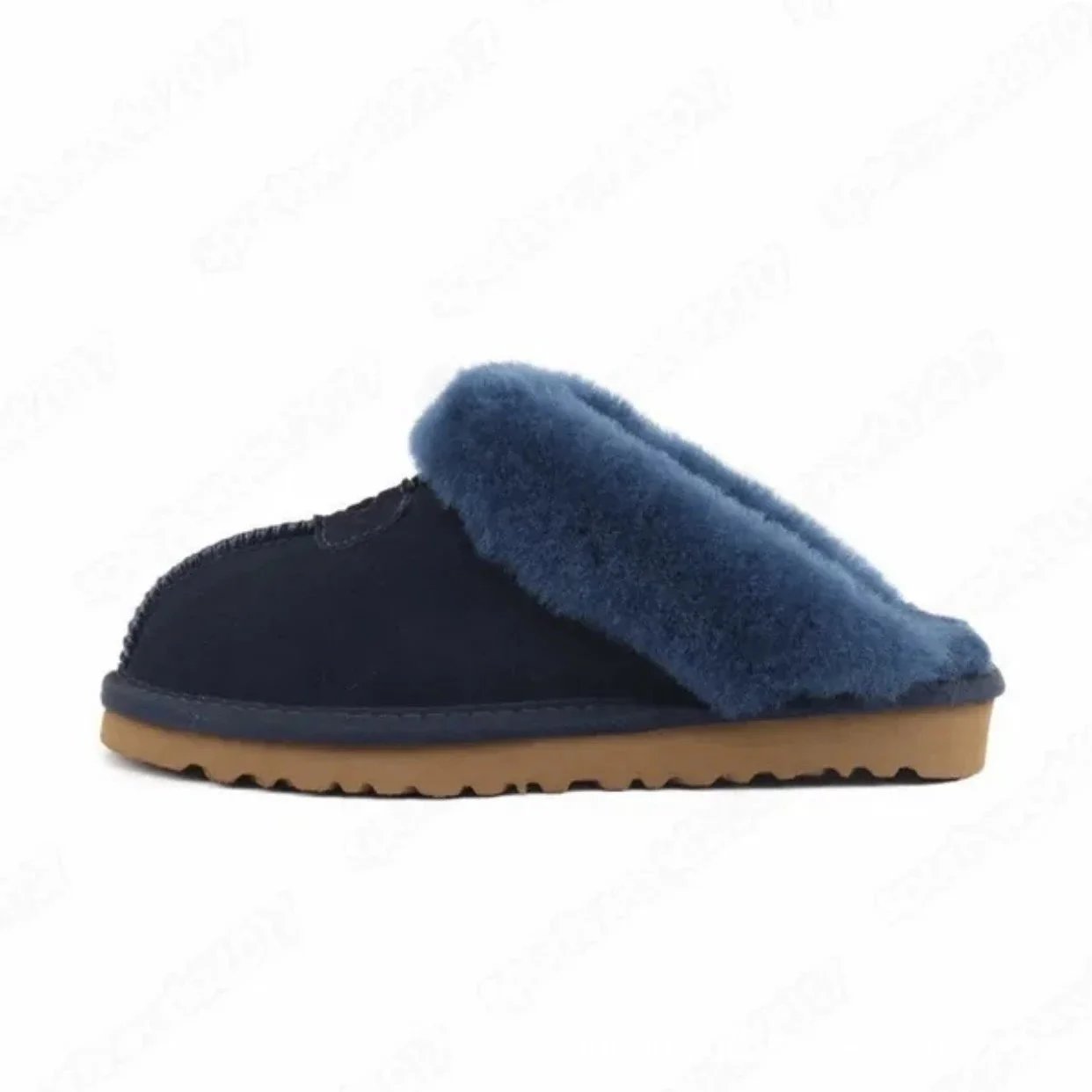 深蓝 棉拖鞋
