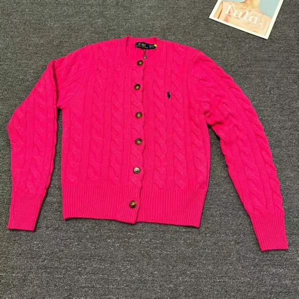 Polo Ralph Lauren Cable Knit Cardigan Bright Pink Cardigan - 1