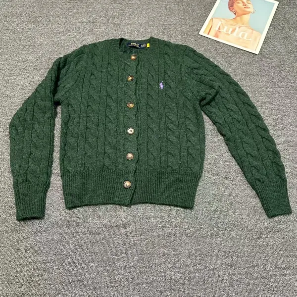 Polo Ralph Lauren Cable Knit Cardigan Forest Green Cardigan - 1