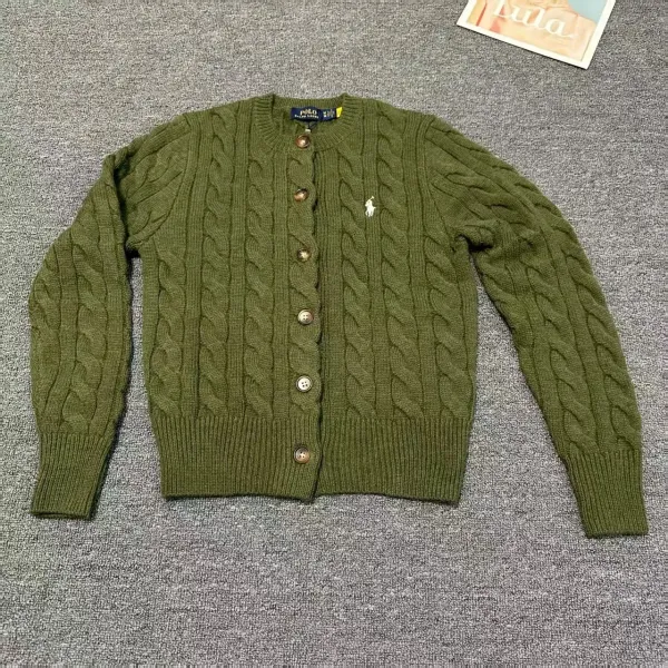 Polo Ralph Lauren Cable Knit Cardigan Army Green - 1