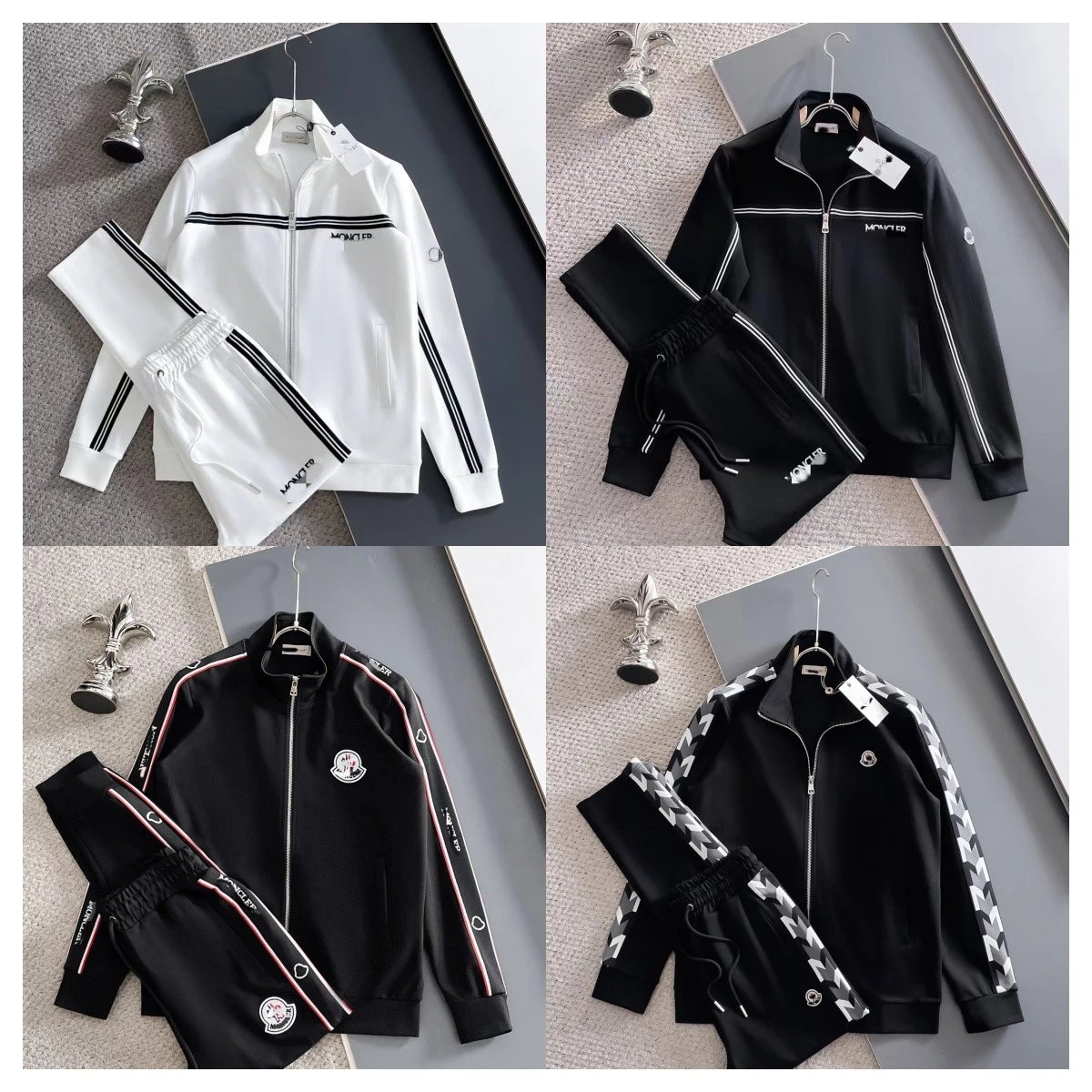 Lacoste Tracksuits Diamond-pattern zip track jacket and jogger set image 4