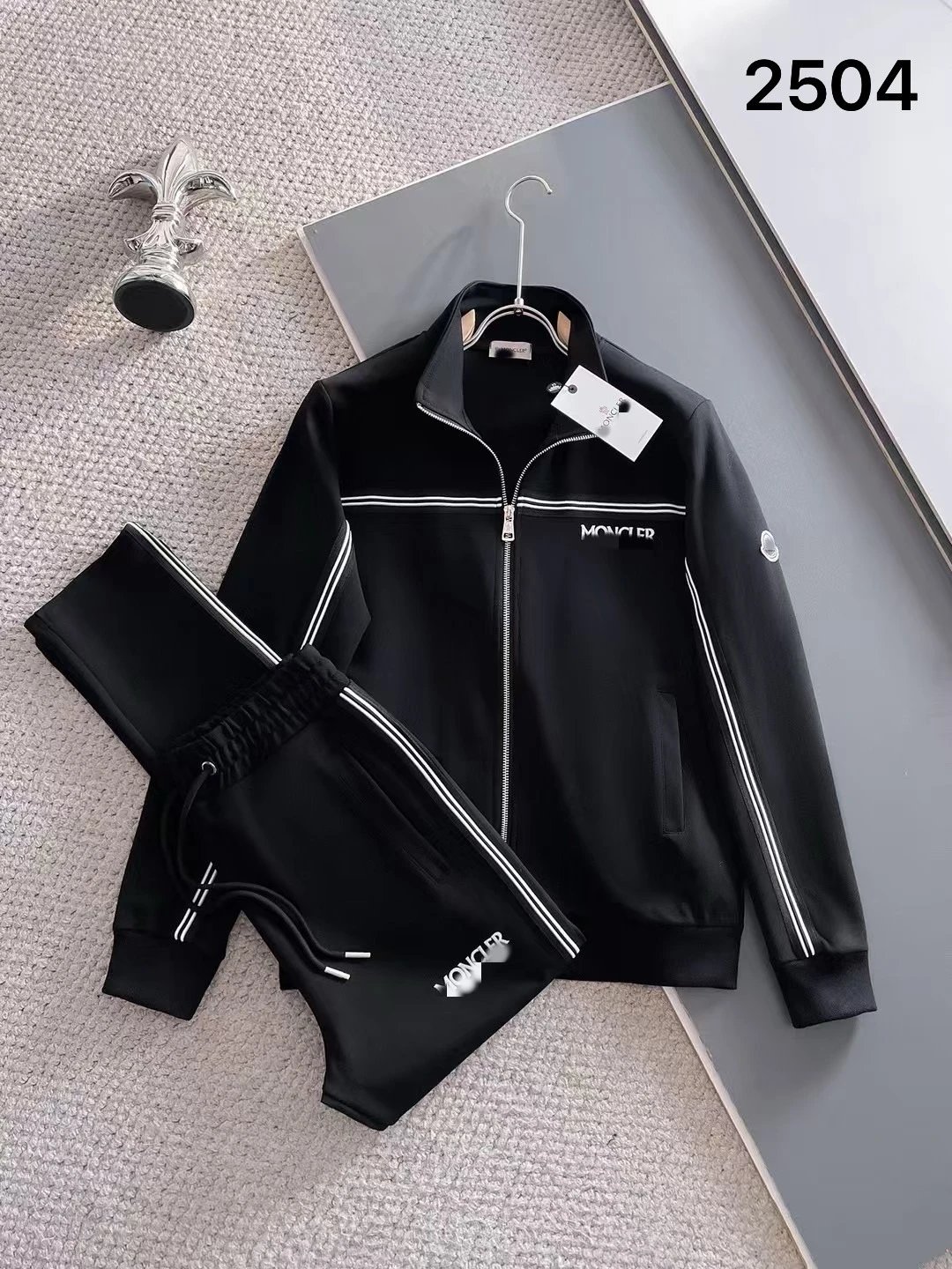 Lacoste Tracksuits Diamond-pattern zip track jacket and jogger set — 2504 black