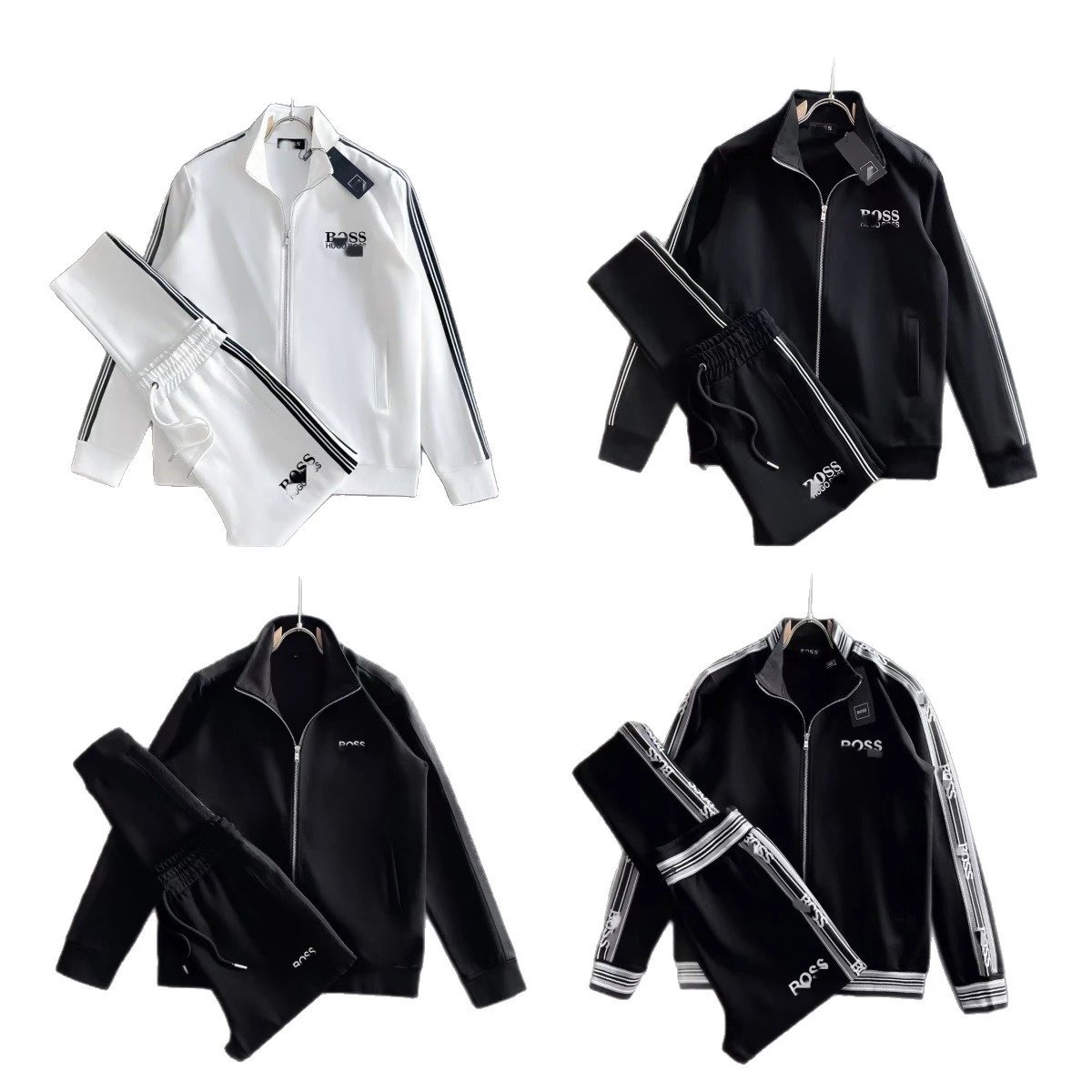 Lacoste Tracksuits Diamond-pattern zip track jacket and jogger set image 5