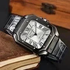 Cartier Santos de Cartier Black Steel Mechanical Watch - 1
