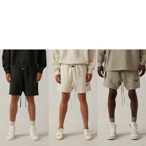 2022SS Shorts Black Flock Print FOG Essentials Sweatpants Streetwear Bestseller