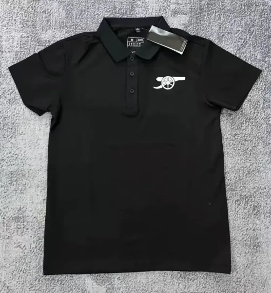 Arsenal FC Black Cannon Logo Polo Shirt Tops Polo - 1