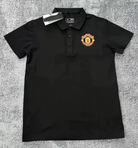 Manchester United Crest Polo Black Tops Polo - 1