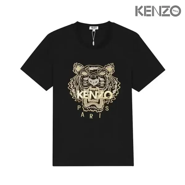 Kenzo Tiger Embroidered Black T-Shirt - 1