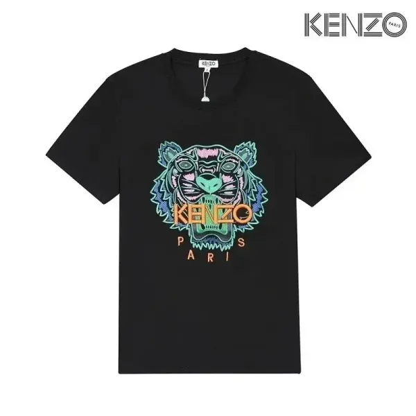 Kenzo Tiger Embroidered Multicolor Graphic T-Shirt - 1