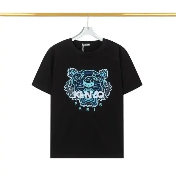 Kenzo Tiger Embroidered Black T-Shirt - 1