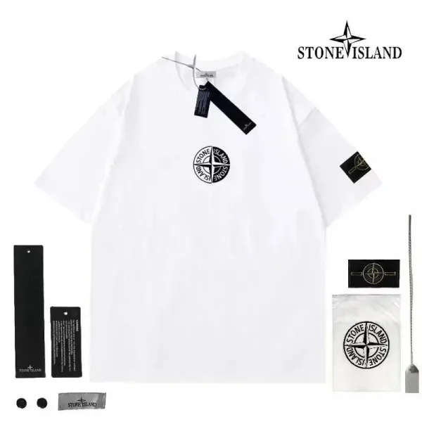 Stone Island Compass Logo T-Shirt White - 1